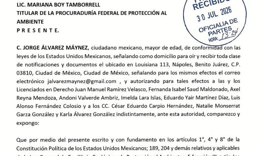 ÁLVAREZ MAYNES PROMUEVE DENUNCIA POPULAR