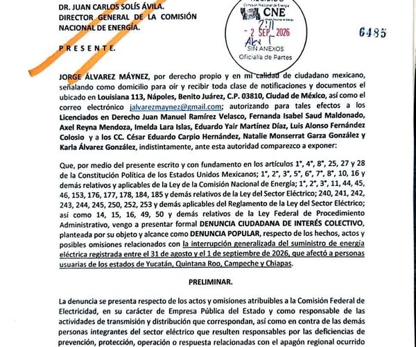 DENUNCIA POPULAR POR APAGÓN