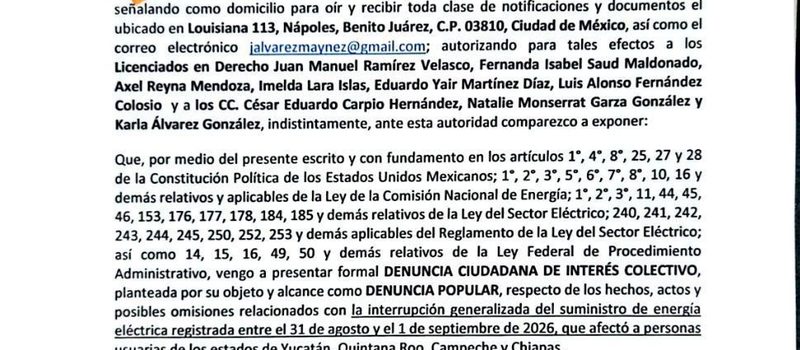 DENUNCIA POPULAR POR APAGÓN