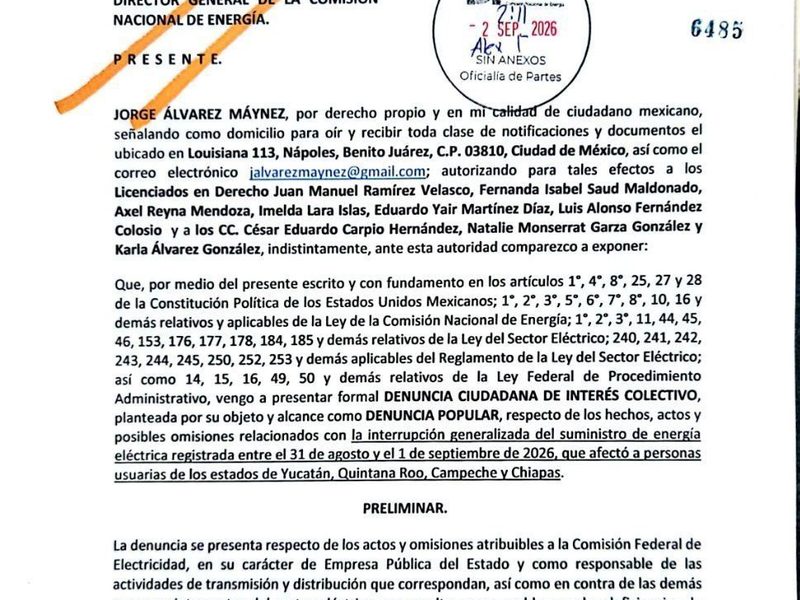 DENUNCIA POPULAR POR APAGÓN